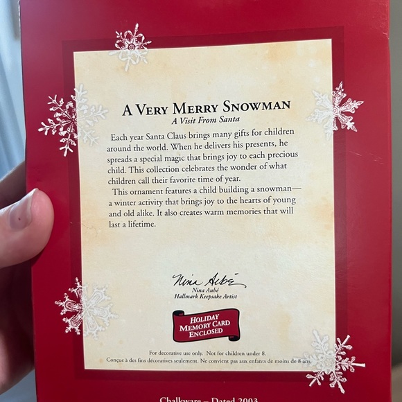 Vintage Hallmark Keepsake A Very Merry Snowman 2003 Ornament - Picture 3 of 10